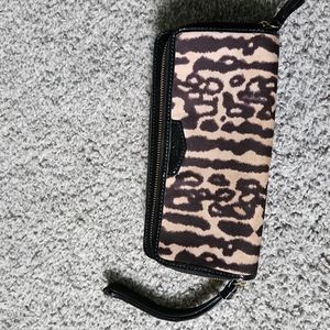 Coach Ocelot Print Double Accordian Zip Wristlet